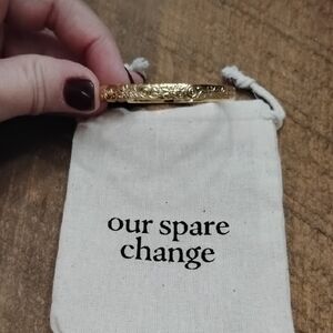 Gold Engraved Bracelet by Our Spare Change